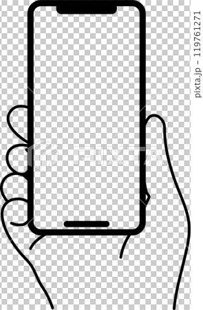 Hand with a smartphone 119761271
