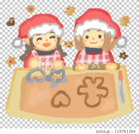 Girls making Christmas cookies Girls making Christmas cookies 119761364