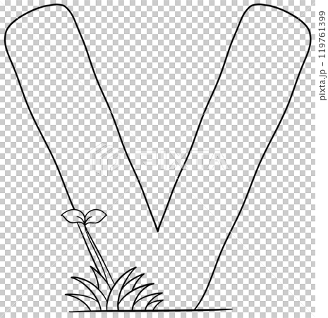 Coloring alphabet small tree theme v 119761399