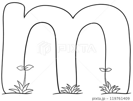 Coloring alphabet small tree theme m 119761409