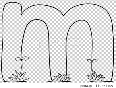 Coloring alphabet small tree theme m 119761409