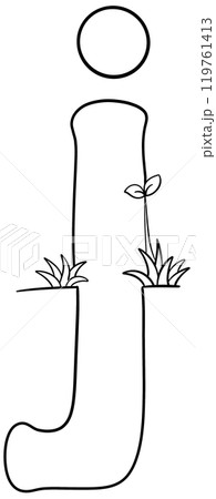 Coloring alphabet small tree theme j 119761413