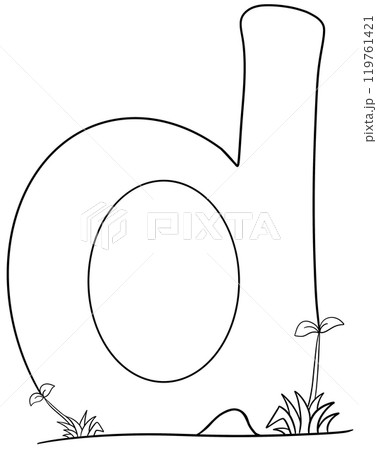 Coloring alphabet small tree theme d 119761421