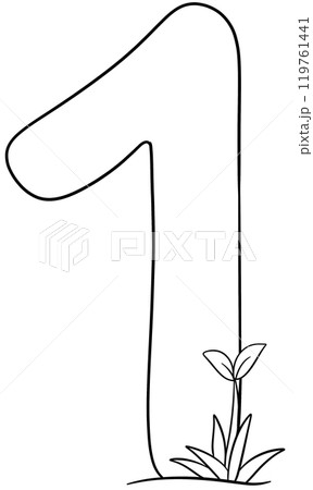 Coloring by Number Little Tree Theme One 119761441