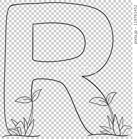 Coloring alphabet small tree theme R 119761452