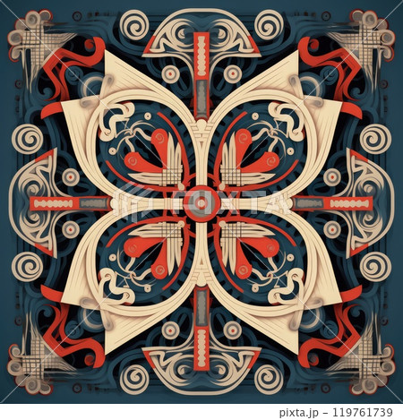 Vector abstract colorful ethnic ornamental pattern. 119761739