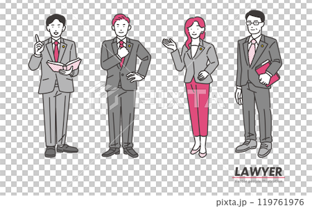 律師男人和女人圖標插圖集 119761976