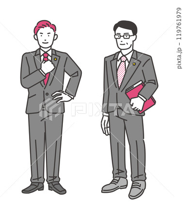 弁護士の男女のアイコンイラストセット 119761979