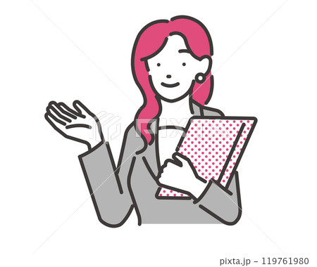 案内をする女性弁護士のイラスト 案内をする女性弁護士のイラスト 119761980