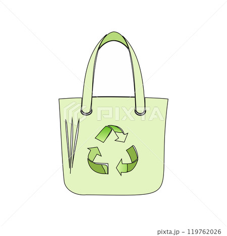 Vector illustration of a green tree with leaves, eco-friendly concept.. 119762026