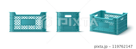 Plastic crate box. Fruit and vegetable basket Plastic crate box. Fruit and vegetable basket 119762147