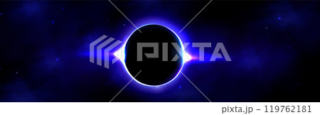 Glowing purple sun moon eclipse on dark background Glowing purple sun moon eclipse on dark background 119762181