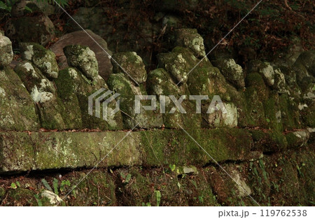 富貴寺境内の苔むした石仏たち 119762538
