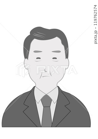 スーツを着た中年男性のイラスト アイコン スーツを着た中年男性のイラスト アイコン 119762574