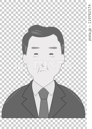 スーツを着た中年男性のイラスト アイコン スーツを着た中年男性のイラスト アイコン 119762574