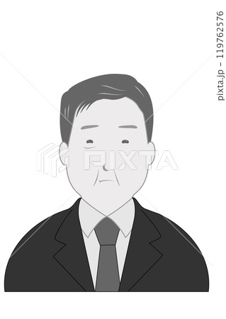 喪服を着た男性のシンプルな上半身 喪服を着た男性のシンプルな上半身 119762576