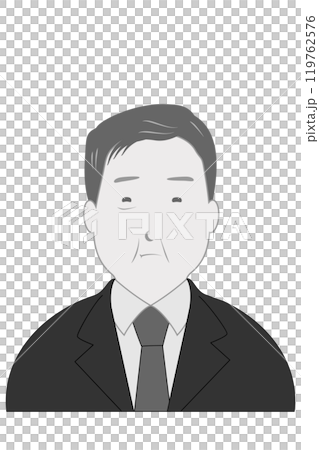 喪服を着た男性のシンプルな上半身 喪服を着た男性のシンプルな上半身 119762576