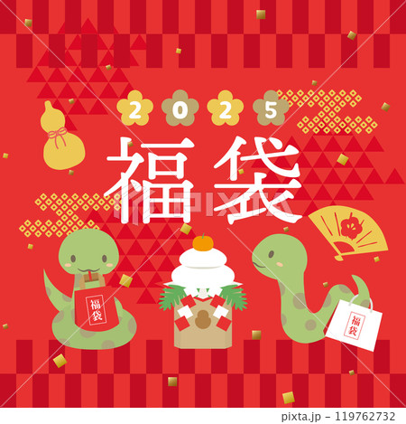 2025年　へびの福袋広告用素材 119762732