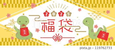 2025年　へびの福袋広告用素材 119762733
