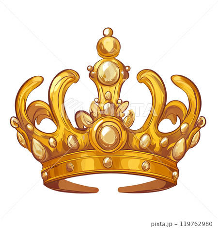 Generative ai illustration Cartoon of a Gold Crown with spherical aspects 119762980