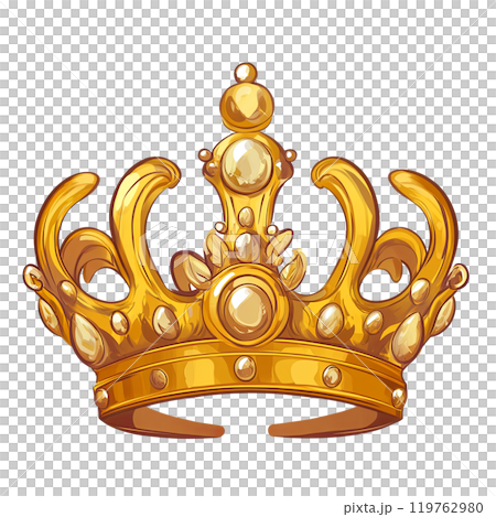 Generative ai illustration Cartoon of a Gold Crown with spherical aspects 119762980