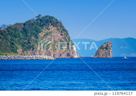 大分県姫島灯台と柱岳と祝島 大分県姫島灯台と柱岳と祝島 119764117