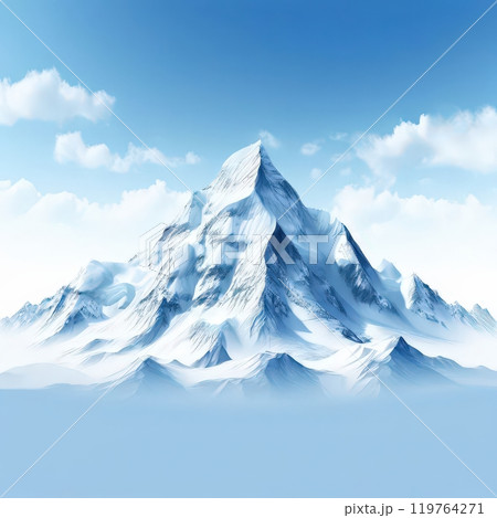 an ai generated image, snow covered mountains 119764271
