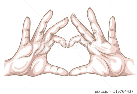 hand gestures heart sketch vector 119764437