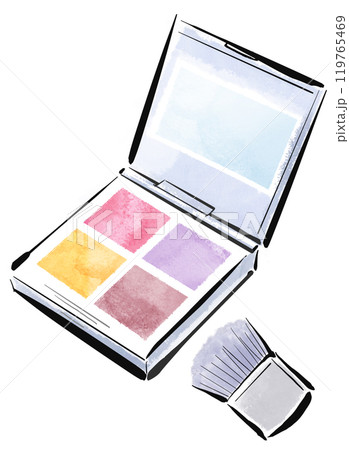 アイシャドウ チークのイラスト コスメ メイク ビューティー アイシャドウ チークのイラスト コスメ メイク ビューティー 119765469