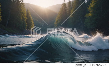 close-up of waves of water in abstract view ,the fascination and the special physical properties of water - ai generated close-up of waves of water in abstract view ,the fascination and the special physical properties of water - ai generated 119765726