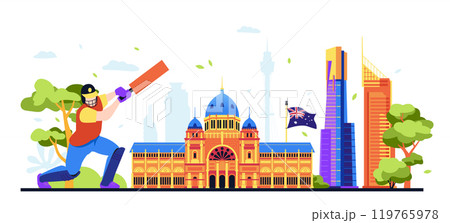 National Treasures of Australia - modern colored vector illustration National Treasures of Australia - modern colored vector illustration 119765978