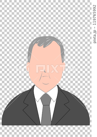 スーツを着たシニア男性のイラスト 顔なし スーツを着たシニア男性のイラスト 顔なし 119765992