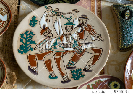 Ukrainian plate. Clay ceramics. Old decor. 119766193