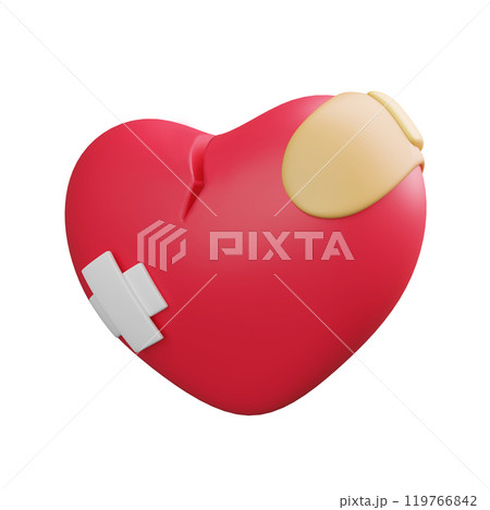 broken heart with bandage 3D graphic broken heart with bandage 3D graphic 119766842