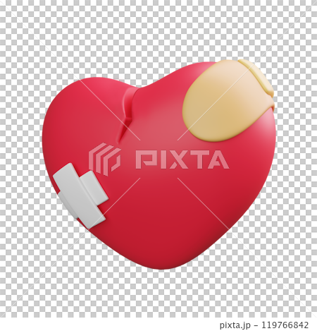 broken heart with bandage 3D graphic broken heart with bandage 3D graphic 119766842