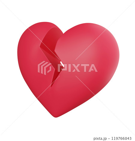pink broken heart 3D graphic pink broken heart 3D graphic 119766843