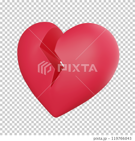 pink broken heart 3D graphic pink broken heart 3D graphic 119766843