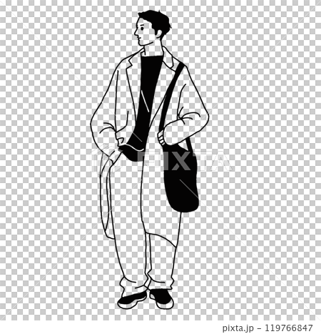 年輕人,時尚向量線描 年輕人,時尚向量線描 119766847