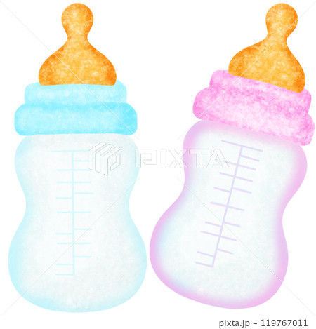 vector set of baby pacifier and baby bottle 119767011