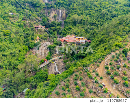 The Buddhist temple in the rock. 119768627