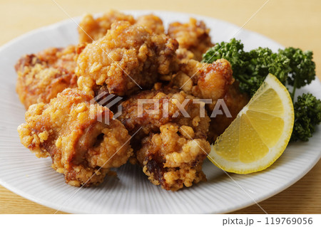 美味しそうな鶏肉の唐揚げ 美味しそうな鶏肉の唐揚げ 119769056