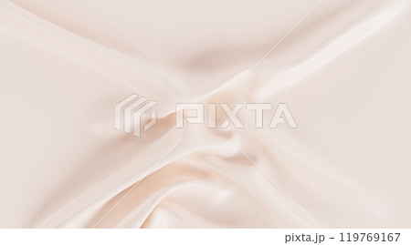 薄いピンクのサテン生地 119769167
