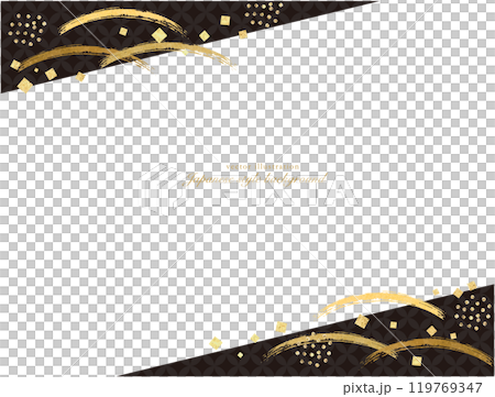 黑色和金色日式現代背景透明日本圖案背景 119769347