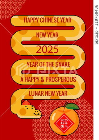 Chinese New Year 2025 Lunar year greeting design 119769436