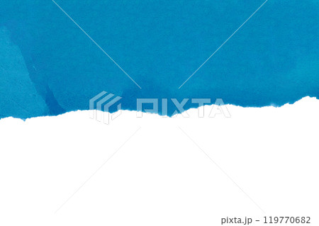 Blue ripped paper torn edges strips isolated on white background 119770682