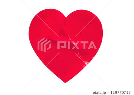 Red color heart shape sticker isolated on white background Red color heart shape sticker isolated on white background 119770712