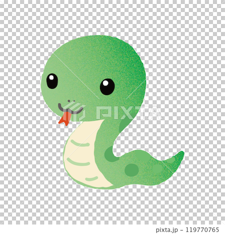 Cute baby snake laughing with tongue out 119770765