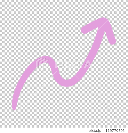 上下しながら上昇する矢印(ピンク) 上下しながら上昇する矢印(ピンク) 119770793