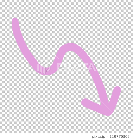 An arrow going up and down while descending (pink) An arrow going up and down while descending (pink) 119770805