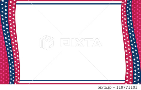 Festive Frame Decorated With Red, White, and Blue Stars for Celebrating National Holidays or Events 119771103